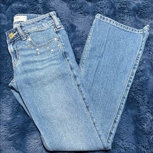 Hollister Light Blue Straight Leg Jeans with Gold Details